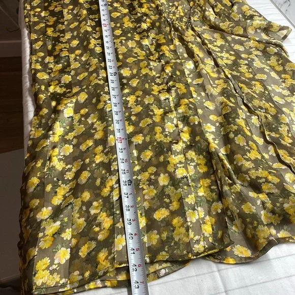 Anthropologie Isolde Floral Kimono with Yellow and Brown Pattern, One size - Picture 14 of 14